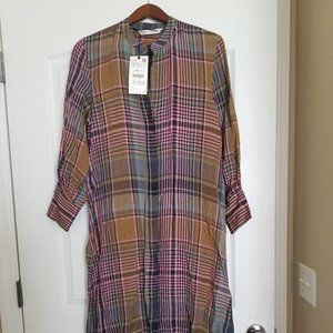 New Zara Plaid Maxi Dress